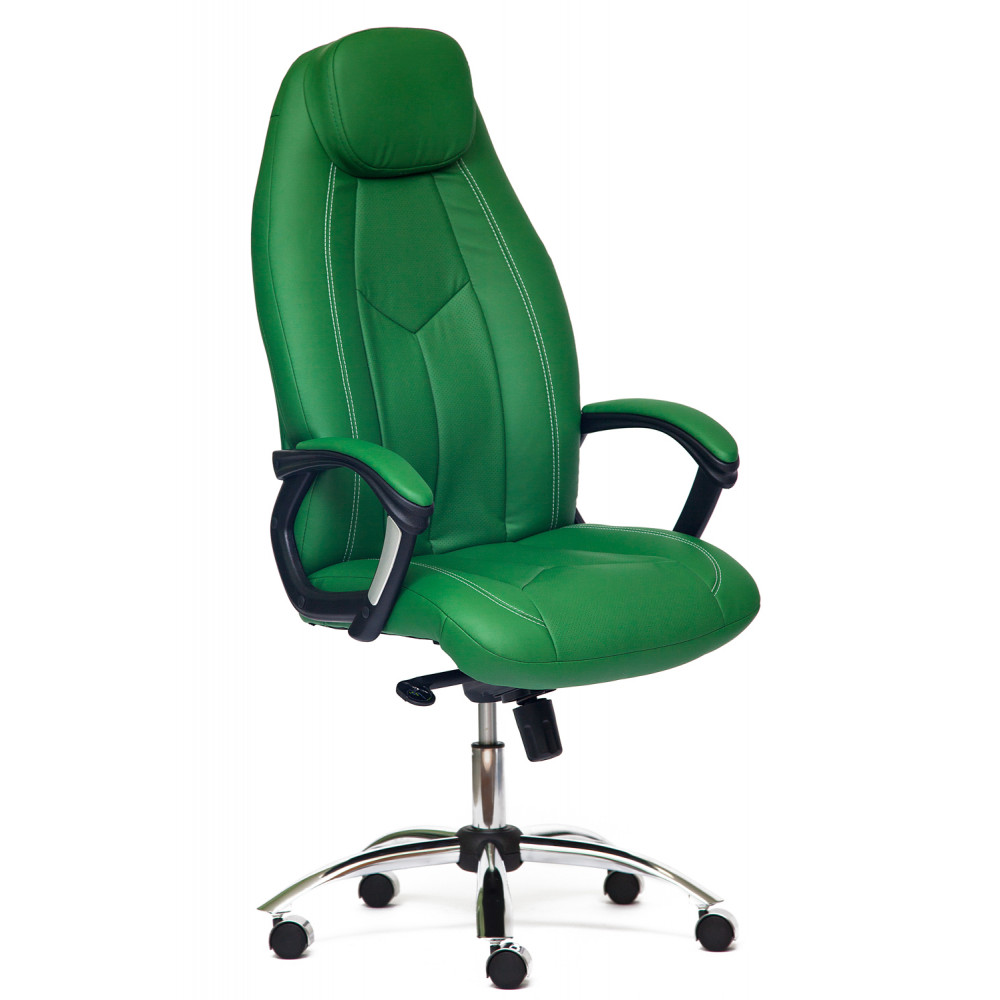 кресло компьютерное зеленое кожаное